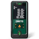 Laser Entfernungsmesser 50m, OGETO Laser Entfernungsmesser mit LCD Hintergrundbeleuchtung, 99 Datensätze, M/In/Ft, Pythagoras/Abstand/Fläche/Volumen Messungen(2*AAA Batterien, IP54)