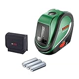 Bosch Kreuzlinienlaser UniversalLevel 2 (Laserkreuz inkl. integrierter Lotpunkte für präzises Ausrichten und einfache Transferanwendung)