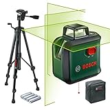 Bosch Kreuzlinienlaser AdvancedLevel 360 mit Premium-Stativ (3 Laserlinien inkl. 360° zum Ausrichten im ganzen Raum), Schwarz